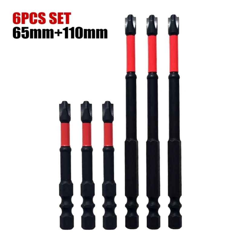 6 個パック電動ドライバーセット 65 ミリメートル/110 ミリメートル衝撃強力な磁気バッチヘッドドロップシッピング