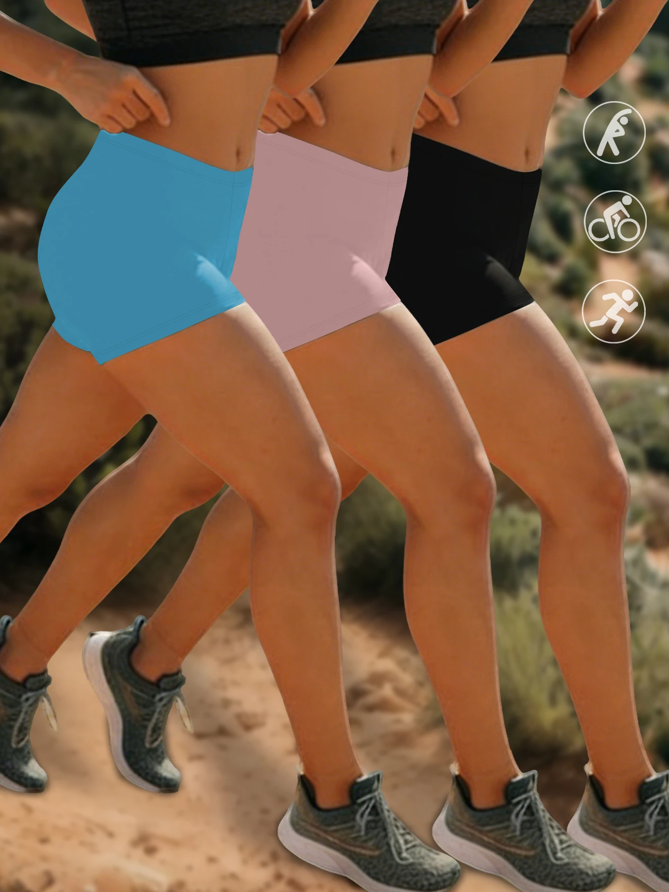 

3 шт. супермягких шорт для женщин, непрозрачные, для тренировок, бега, йоги, спортивные шорты, длина внутренней штанины 2 дюйма