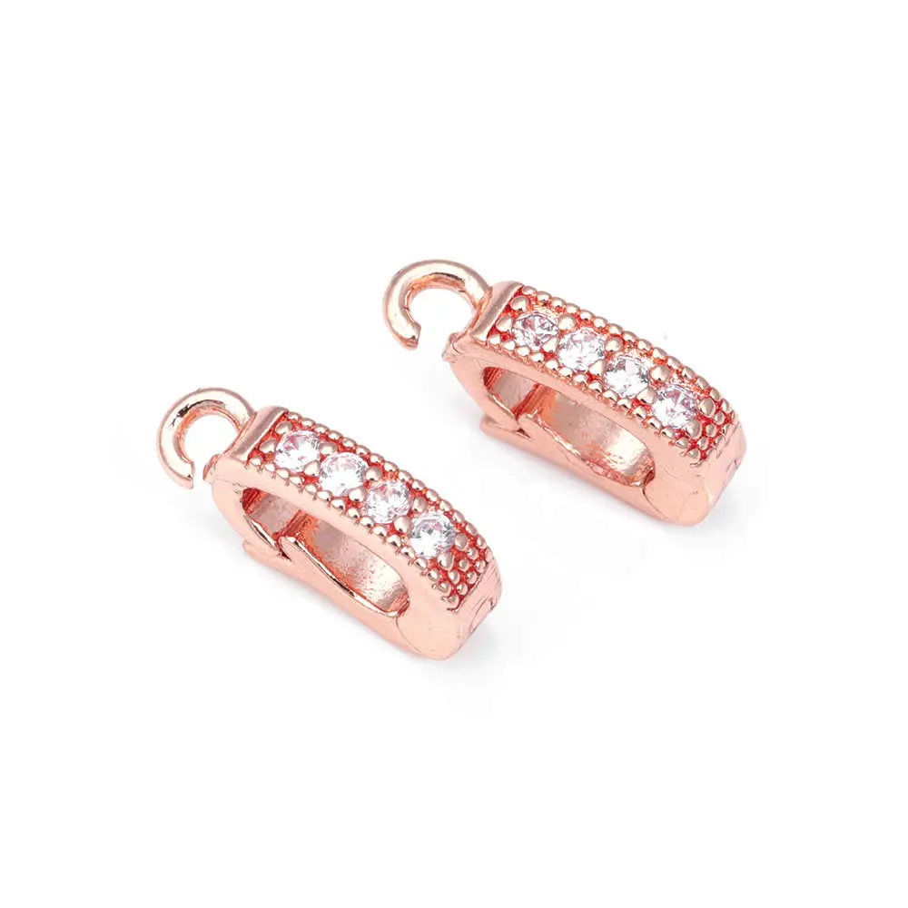 Breloques en laiton et Zircon, couleur or 18K, pendentifs, fermoirs, connecteur de bijoux, colliers, fournitures de fabrication, accessoires de