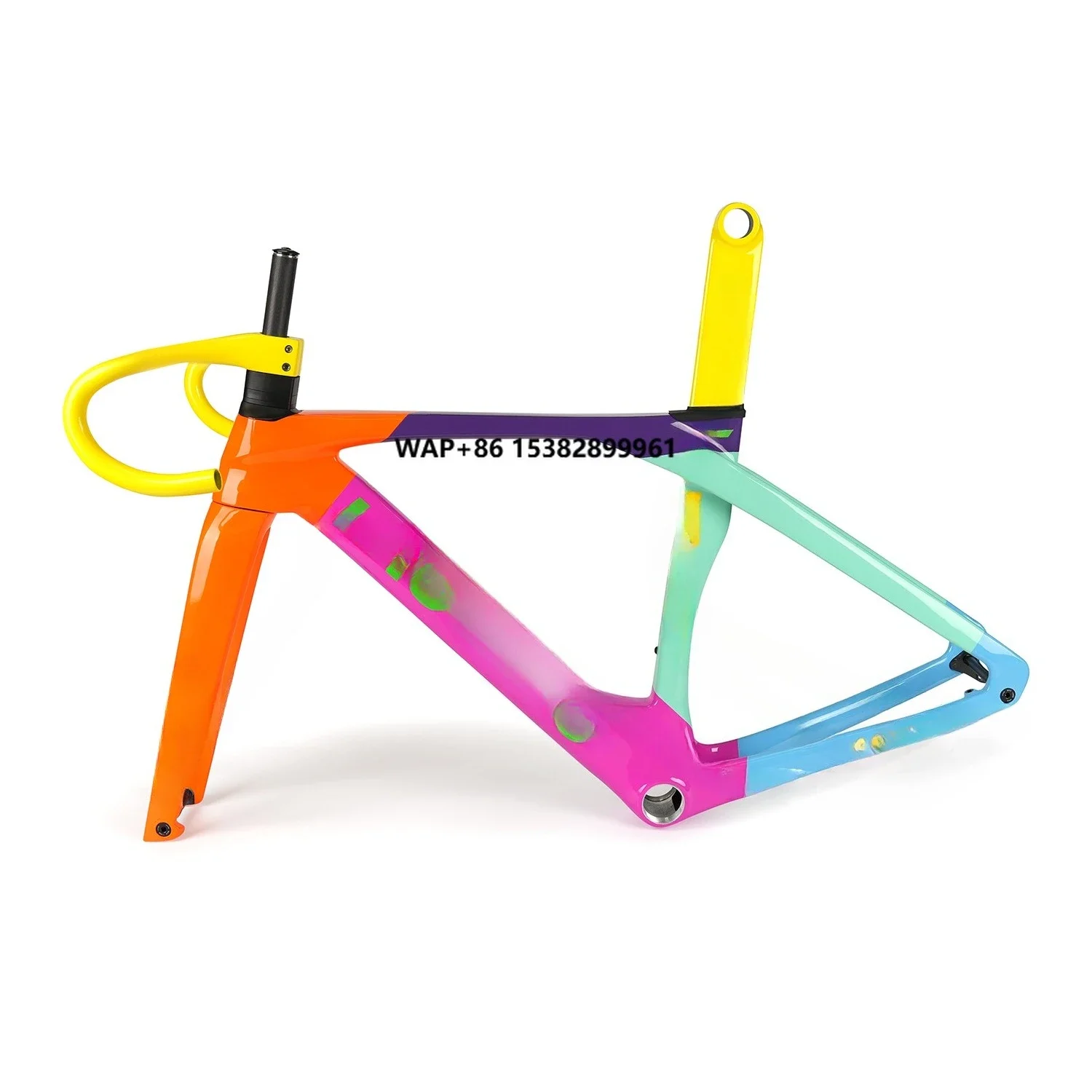 

POLSO F3 Full Carbon Fiber Road Bike Frame with Front Fork Colorful Disc Brake Road Bicycle