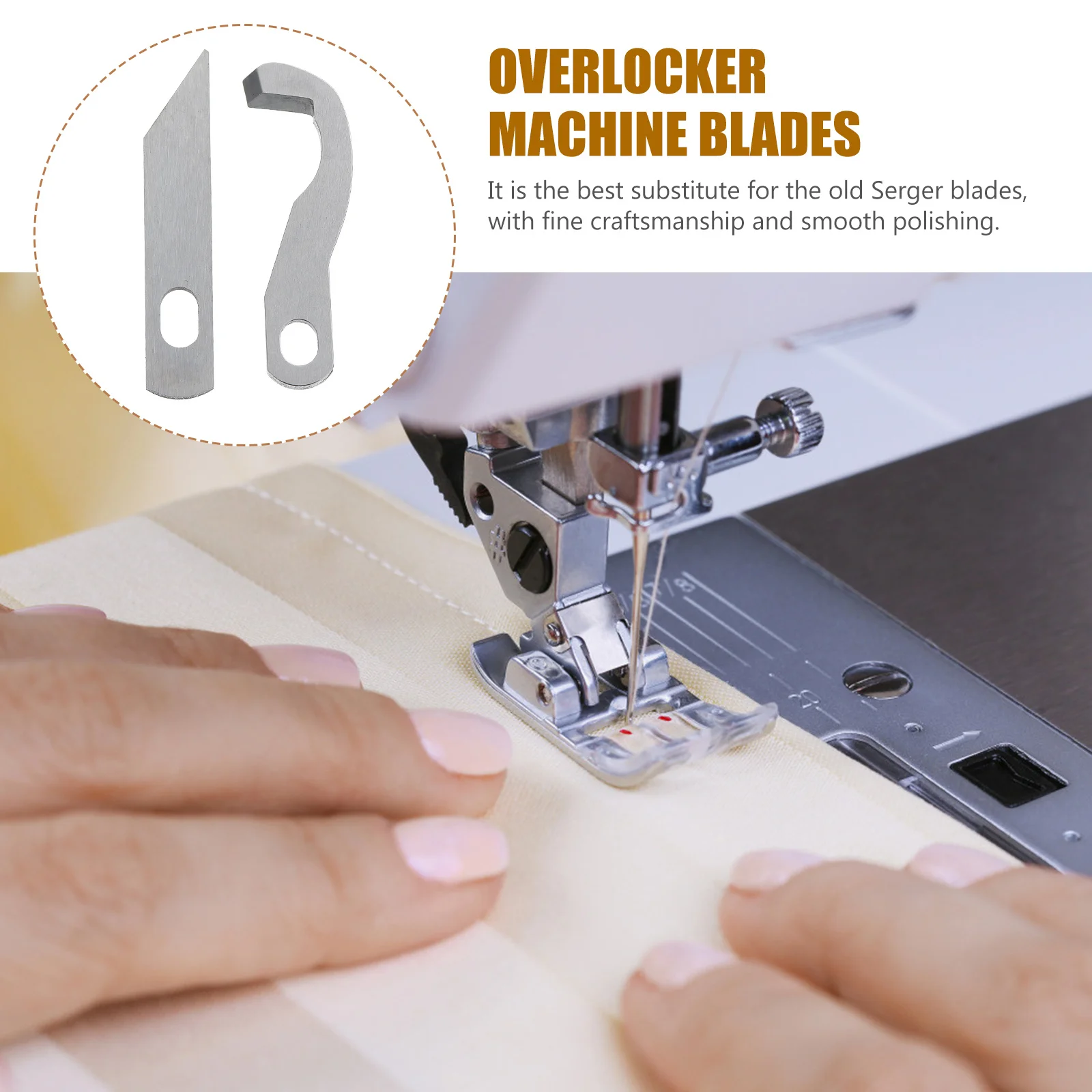 2 قطعة شفرات الاوفرلوك استبدال السكاكين العلوية والسفلية السلس النسيج قطع أجزاء آلة Serger الخياطة الملحقات #3