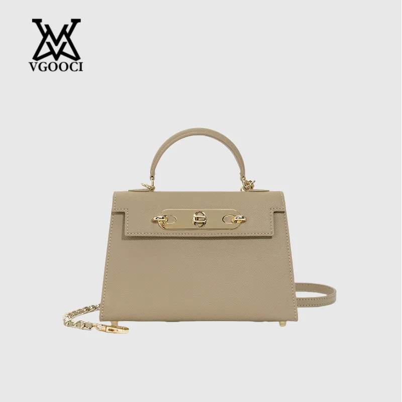 VGOOCI dames lederen tas koeienhuid tas luxe kleine ketting flip cover mini schoudertas voor dames designer luxe handtas