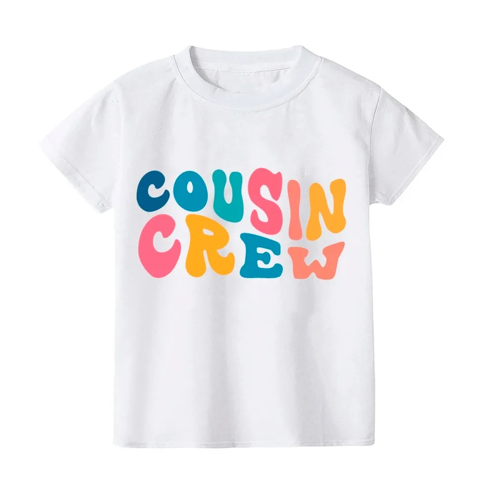 Cousin Crew-Camiseta Retro Bohemia para niños, camiseta Natural para niños, camiseta de manga para niños, ropa para niños y niñas