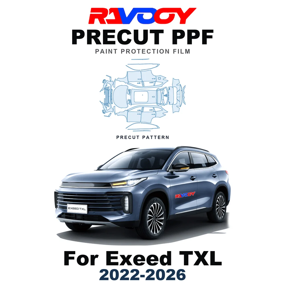 Precut PPF For Exeed TXL 2022-2026 8.5mil TPU Paint Protection Film Hood Bonnet Bumper Headlight Self-Healing Clear Kit Fenders