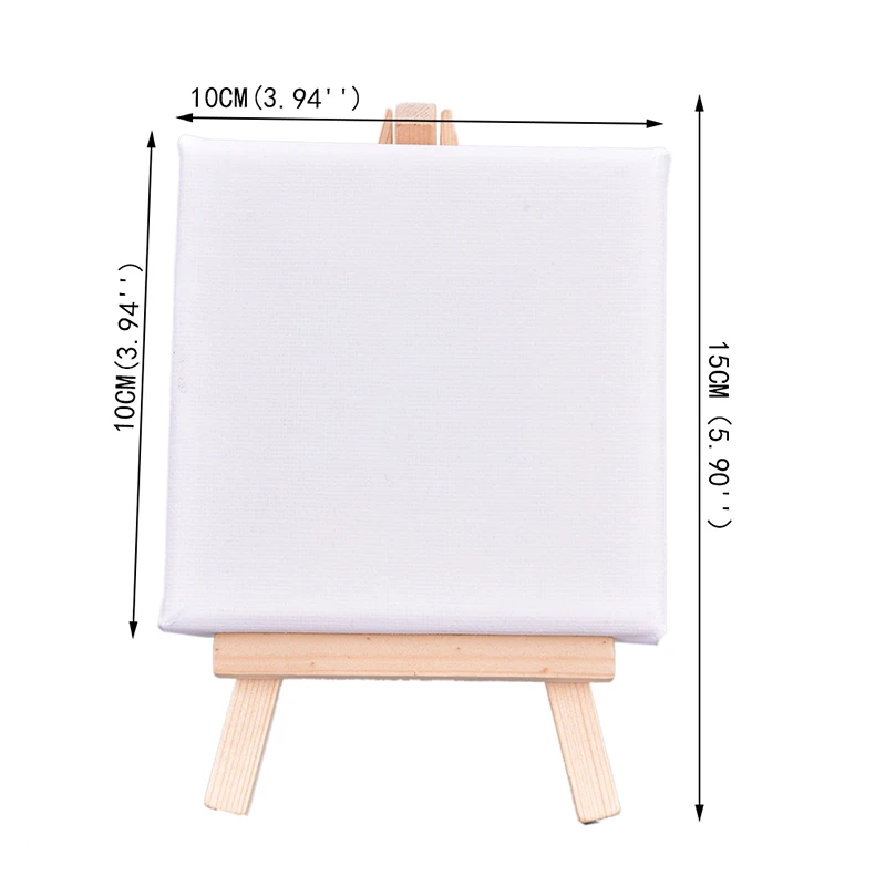 Mini Painting Stretched Canvases on Wooden Frames 10cm x 10cm for Children's