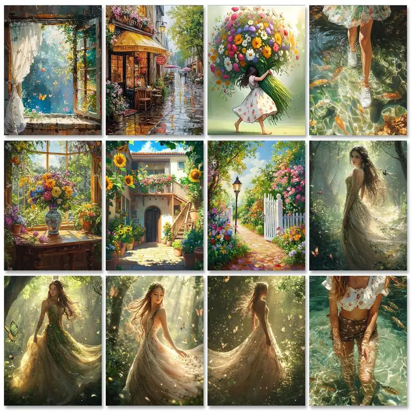 

GATYZTORY Picture By Number Girl Kits Home Decor Painting By Numbers Figure Drawing On Canvas HandPainted Art DIY Gift