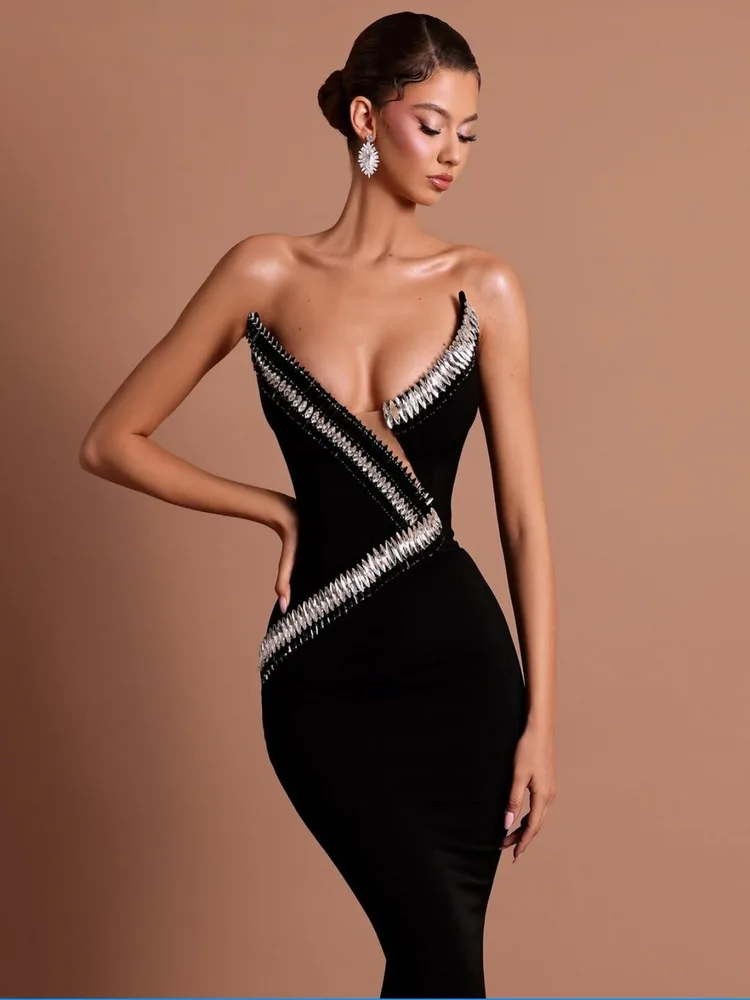 

Сексуальное бандажное платье на бретельках Dr Bodycon Par для свадебной церемонии, вечернее платье из полиэстера и спандекса, ткань KTV Date Cany Dinner Per...