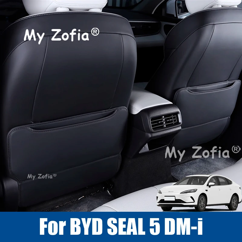 

For BYD SEAL 5 DM-i 2025 2026 Car PU Leather Anti Kick Mat Pad Car Anti-kick Protector Mats Seat Back Protector Accessories