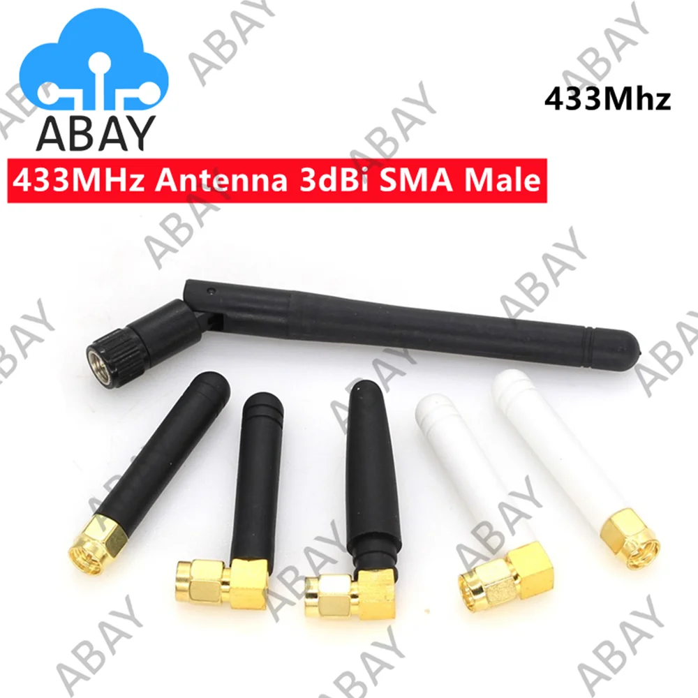 2Pcs 433MHz 3dBi Antenna SMA Male Connector 433 mhz Directional Antena 433M Waterproof Antenne 5CM / 11CM