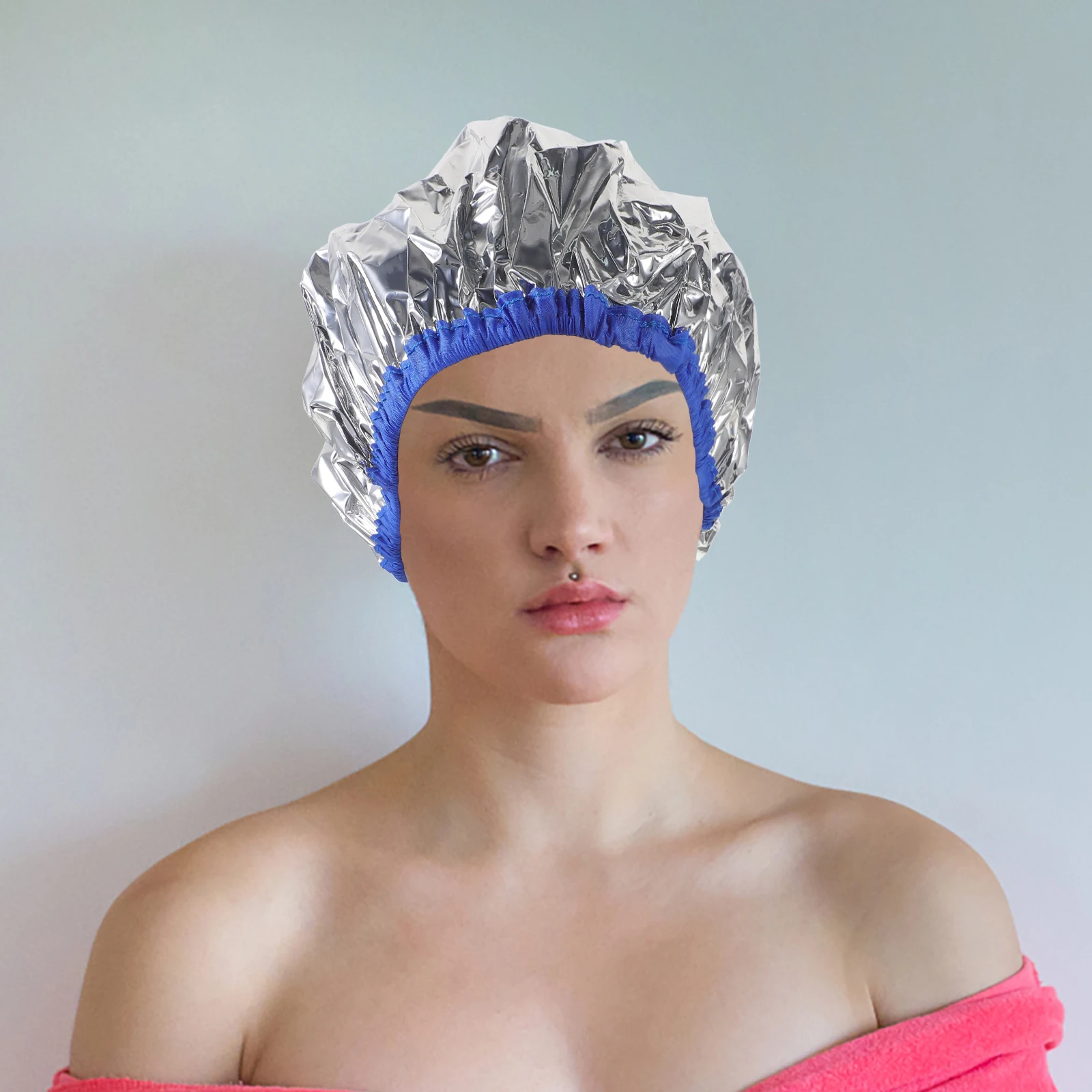 

3Pcs Reusable Tin Foil Hair Caps Deep Conditioning Elastic Heat Caps Hair Mask Processing Salon Use Tin Foil Hat