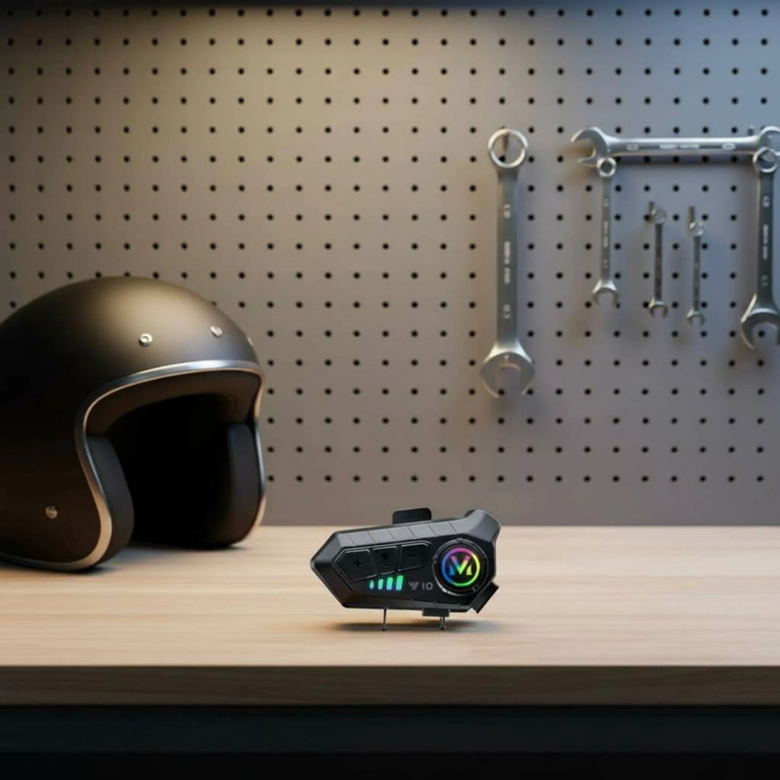 Motorcycle Helmet Headset Noise Reduction Helmet Bluetooth Headset Bike Audio Snap-on-Device Computer Accessory 2 Phones