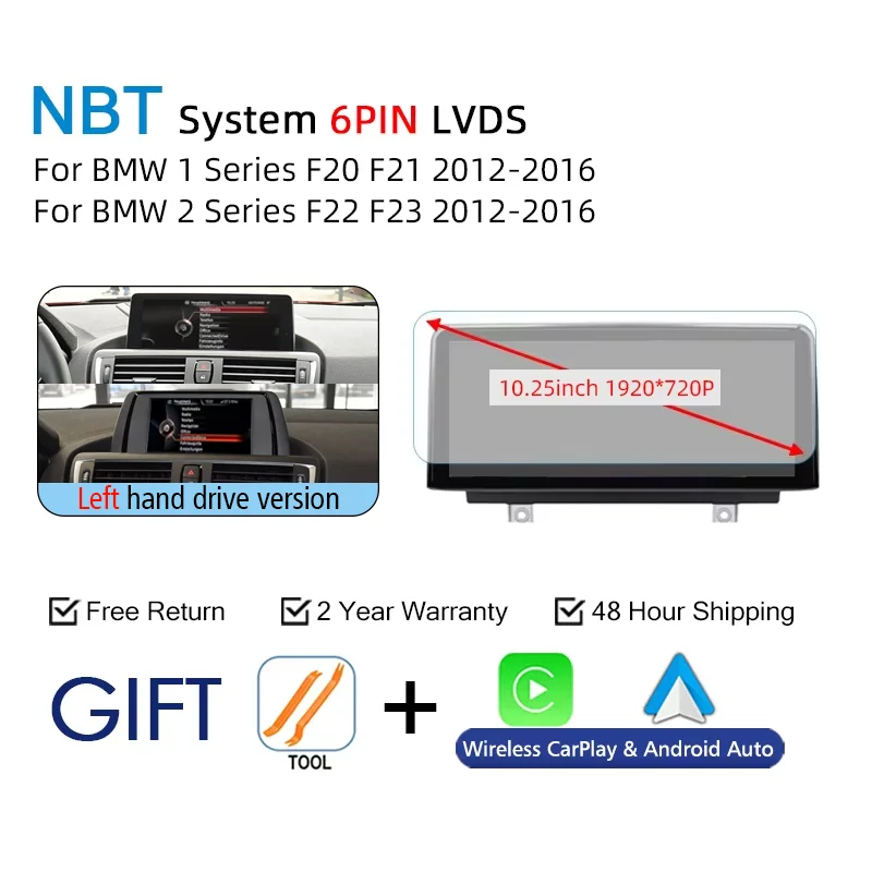CarPlay Scherm Voor BMW 1 2 3 4 Serie F20 F21 F30 F31 F32 F33 F34 Auto Multimedia Speler Draadloze Carplay Android Auto