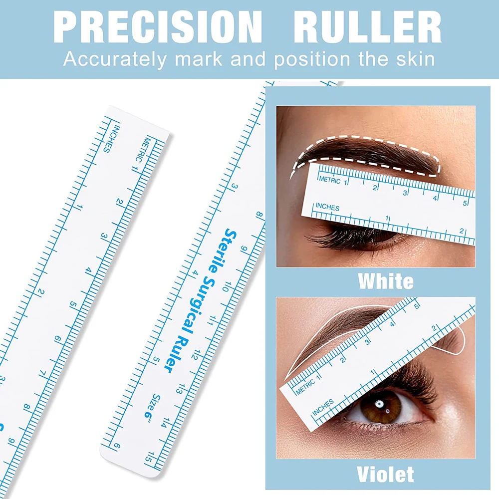 1pc Surgical Eyebrow Tattoo Skin Marker Pen Microblading Tattoo Eye Brow Pencil With Measuring Ruler Permanent Makeup Accesories