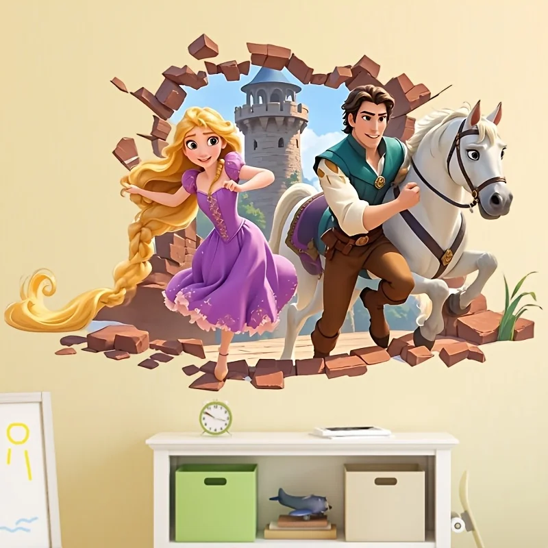 1pc Tangled Rapunzel Flynn Rider Wall Sticker, self-adhesive decorative decal, suitable for bedroom, living room,kids' room,etc.