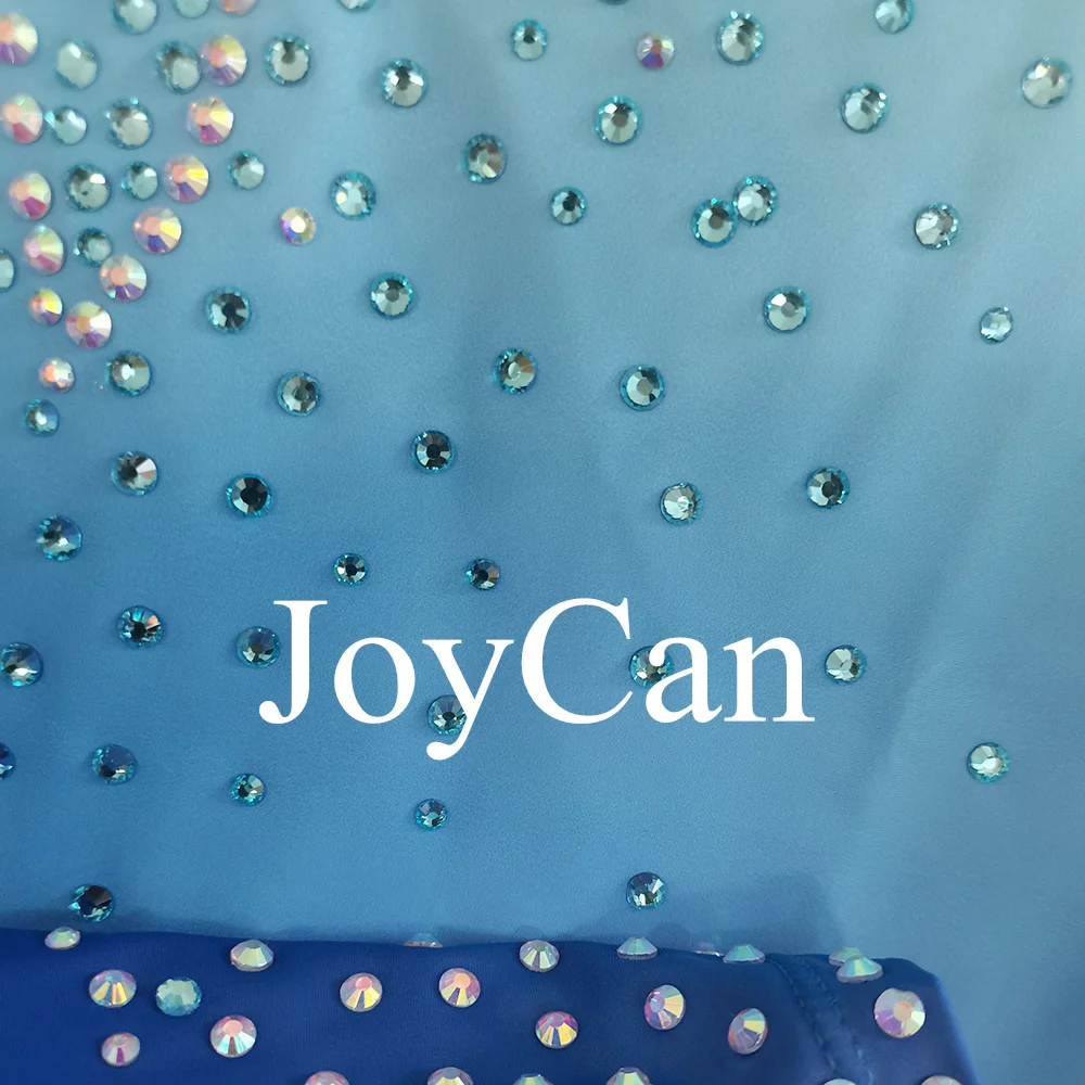 JoyCan Figure skating Costumes Boys Men Blue Spandex Dance Wear for Competitiion BD8067