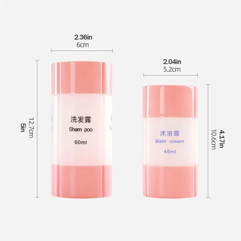 45ml/60ml 3 In 1 Reusable Travel Bottle Organized Leak Proof Soap Dispenser Dispensing Containers For Shampoo Lotion Soap