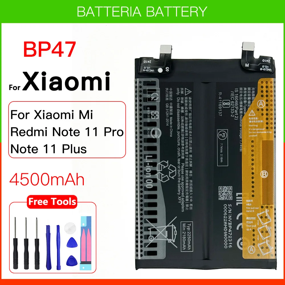 Original Genuine BP47 5200mAh For Xiao Mi Redmi Note 11 Pro/Plus Note11+ Note11 Plus Note11 Pro 11Pro 11Plus Bateria