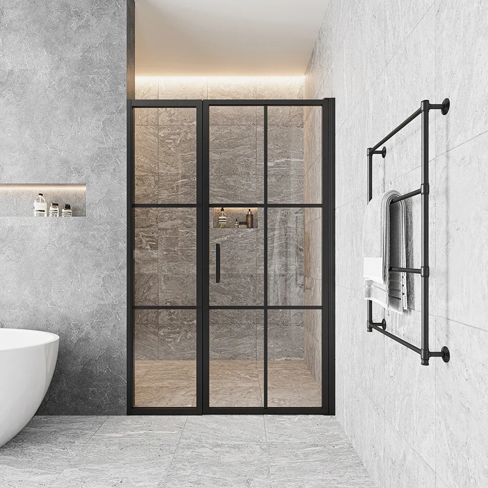 

Modern Design 10mm Tempered Glass Shower Screen Pivot Shower Door With Aluminium Frame Bathroom Glass Partition