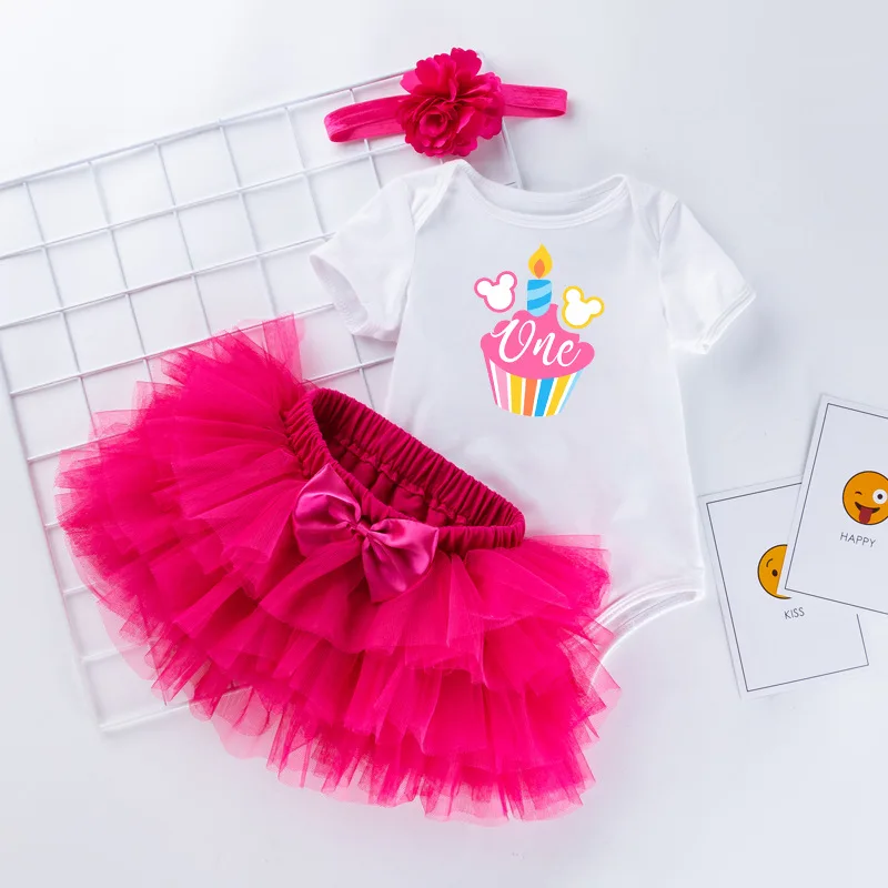 

Infant Clothing Wholesale Summer Outfit Baby Girl First Birthday Festival Dress Romper Skirt Set