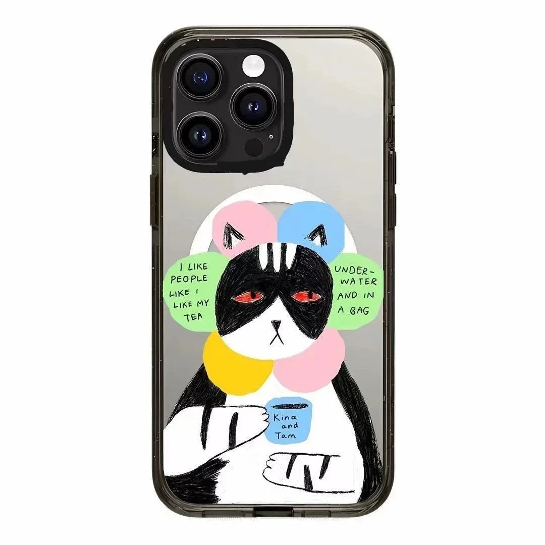 

Magsafe Acrylic Cartoon Cat Cake Phone Case Cover for iPhone 11 12 13 14 15 Pro Max Case for iPhone 15 ProMax