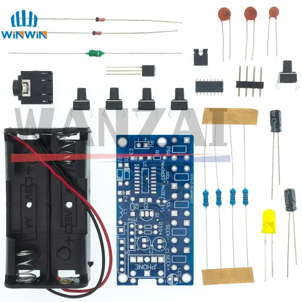 DIY Electronic Kits Wireless Stereo FM Radio Receiver Module PCB 76MHz-108MHz DC 1.8V-3.6V