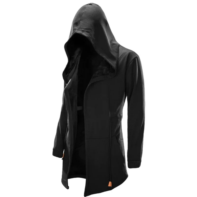 

ob Spring Summer Dark Style Windbreaker - Men's Mid-Length Wizard Hoodie - Cape Jacket Gothic Creed Outerwear 158gj