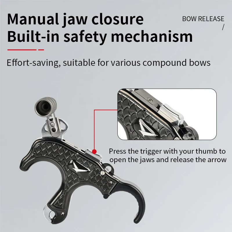 Archery Bow Release 3/4 Finger Aids Compound Bows Hunting Aluminum Alloy 360° Rotatable Caliper Thumb Triggers Equipment