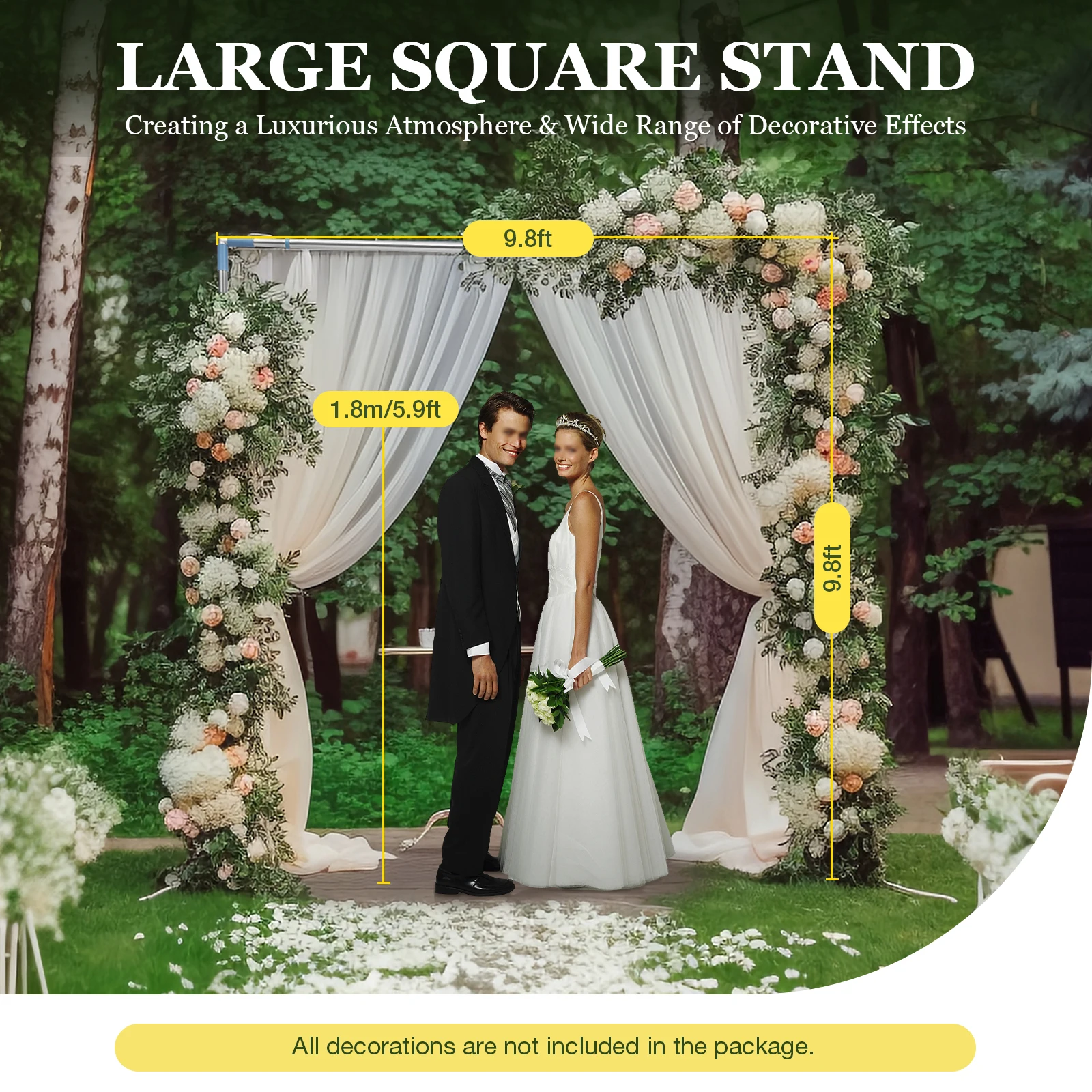 

Wedding Party Backdrop Stand Pipe Kit Curtain Frame Telescopic for Home Application