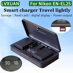 LVXUAN EN-EL25 Digital Charger with SD Card Reading Function,for Nikon ENEL25 EN-EL25a Battery, MH-32 Charger, Z30, Z50, ZFC