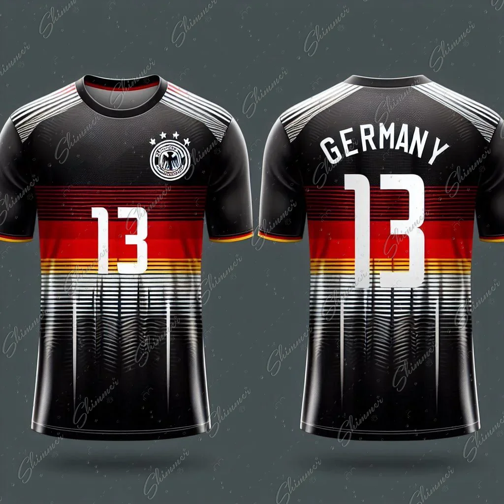 Soccer Jersey Short Sleeves German Style Pop Kids Youth Training And Competition Tops Football Shirt Men's Football Shirts Team