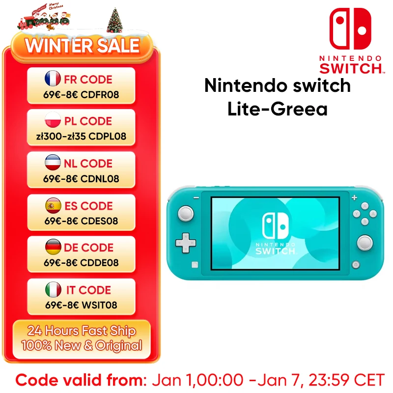 Nintendo Switch Lite Handheld Game Console Lightweight and Portable Built in Joy Con Controller Multiple Color Option