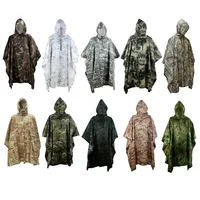 Outdoor Breathable Camouflage Poncho Jungle Tactical Raincoat Birdwatching Hiking Hunting Ghillie Suit Travel Rain Gear