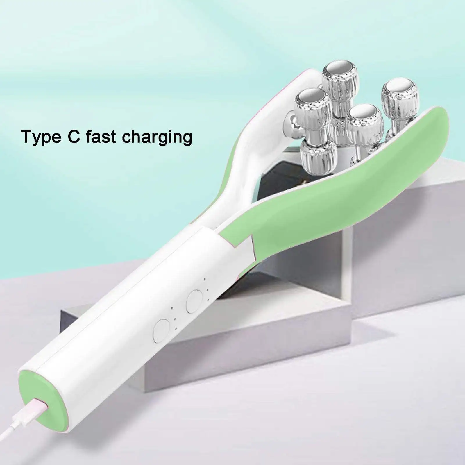 V-face Roller เครื่องนวดหน้าอุปกรณ์ทําให้ผอมบางใบหน้ายก Stick Shaping Double WAVE ล้อความงาม Face Thinning Instrument