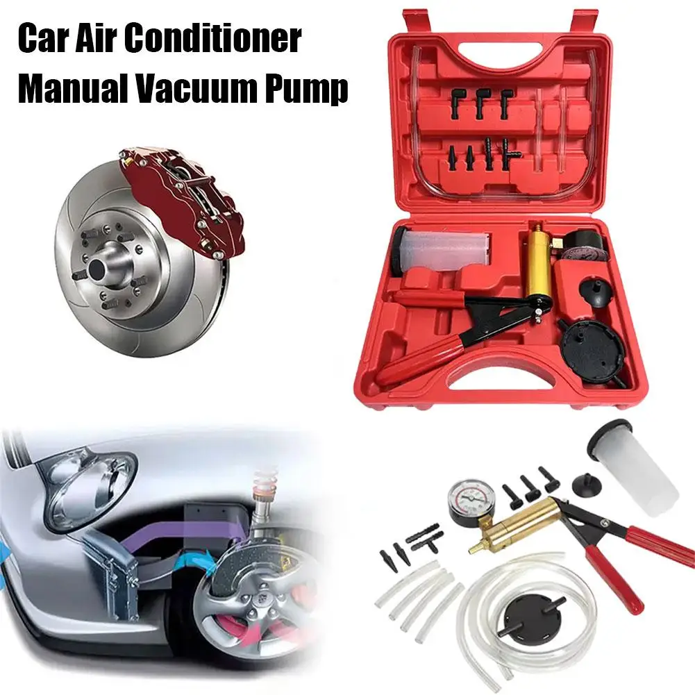 Car Manual Vacuum Pressure Pump Brake Fluid Drain Kit Pistol Tester Kit Vacuum Pump Aluminum Portable O7z3