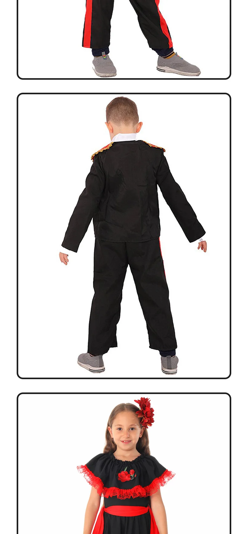 Neues Halloween-Todestags-Mädchenkostüm, spanisches traditionelles Cosplay, Kinder- und Jungen-Festivalkostüm, Bühnenkostüm 2025 – Detail 3