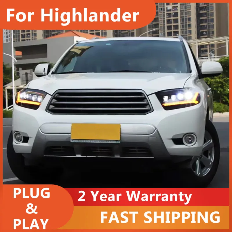 

Car Accessories for Toyota Highlander Headlights 2009-2011 Highlander Head Light DRL Turn Signal Low High Beam Projector Lens