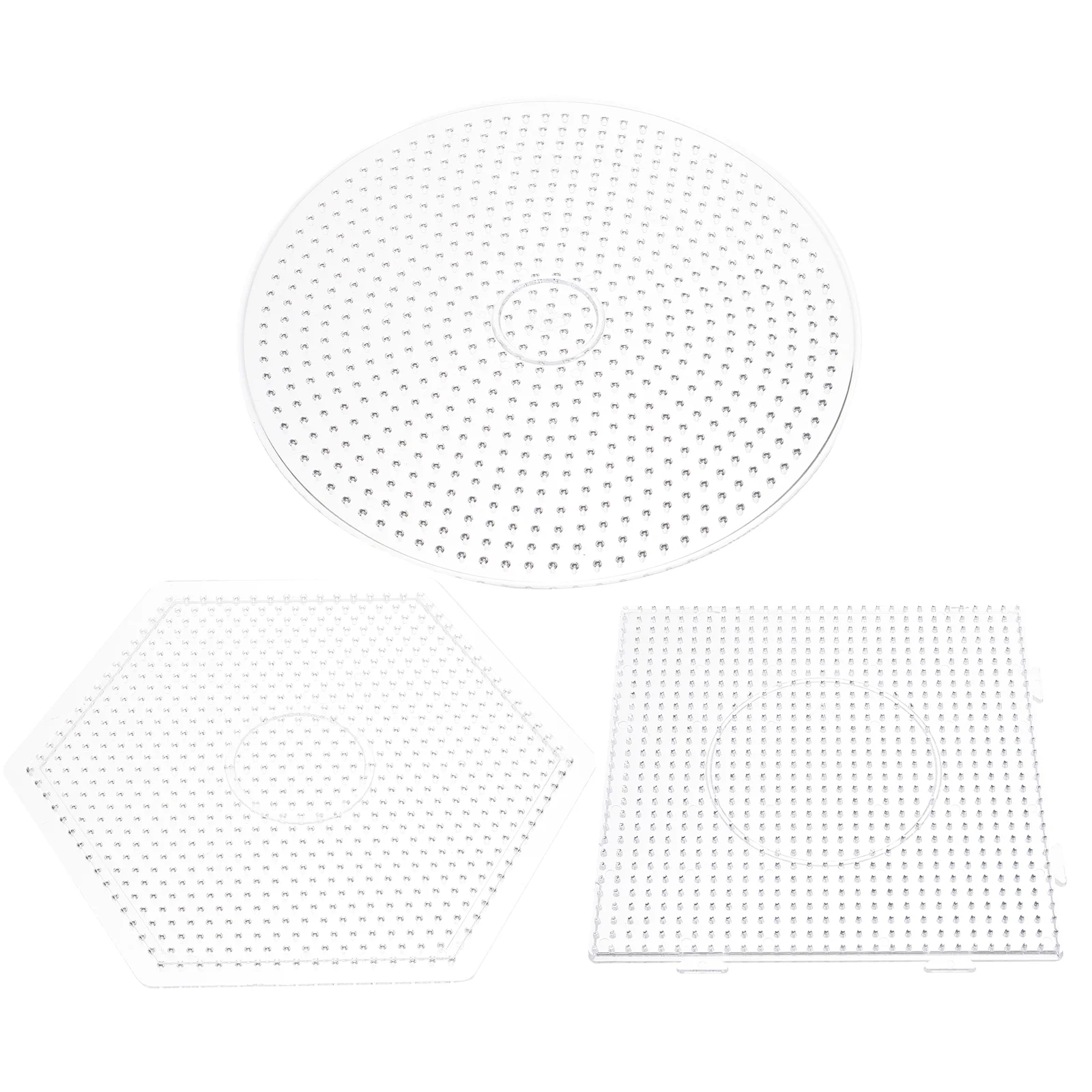 

3 Pcs DIY Educational Tool Stencils for Crafts Mini Fuse Beads Boards Jewelry Tray