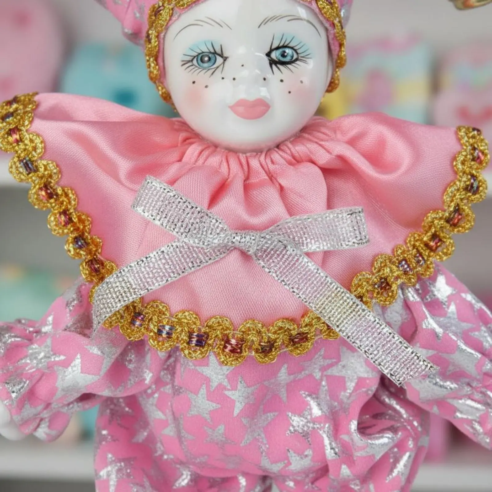 Amor Love Cherub Doll Brocade Textile Clothing Collectible Amor Doll House Decoration Handmade Posable Limbs for Girls view 2