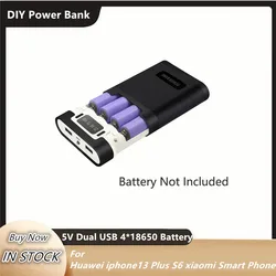 5V podwójny USB 4*18650 Power Bank pole baterii telefon komórkowy ładowarka DIY Shell Case dla Huawei iphone13 Plus S6 xiaomi inteligentny telefon