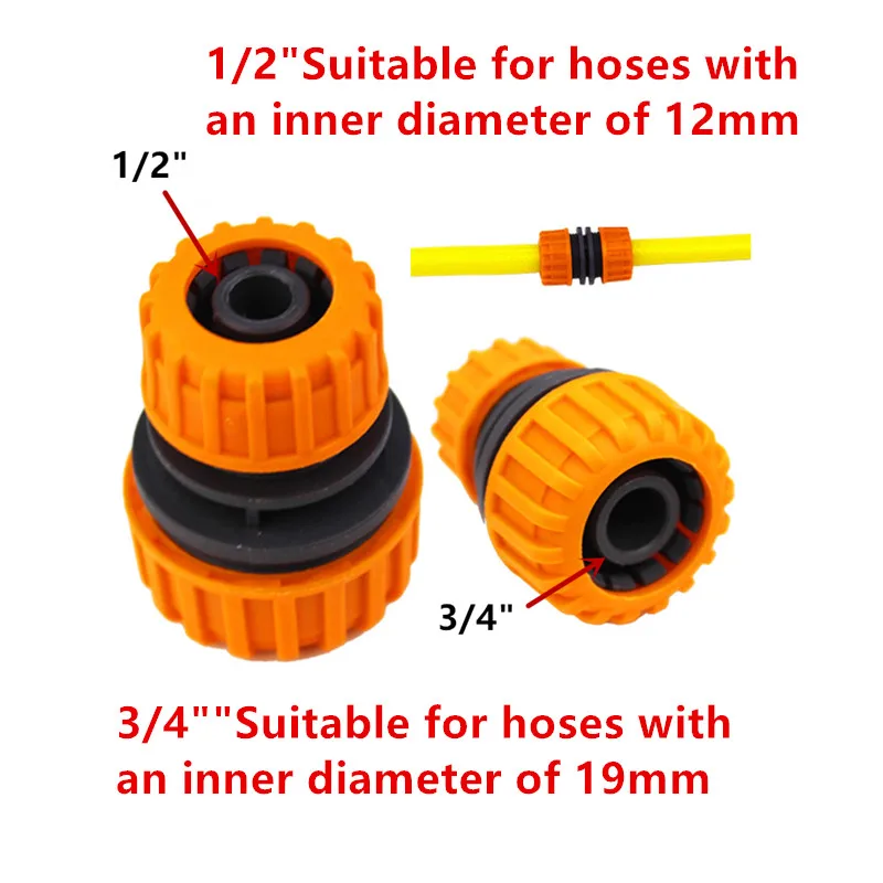 2 pieces Hose Repair Connectors Repairing Plastic Gardening Joints Connecting Water Pipes Extending Quick Connectors Soft Pipe