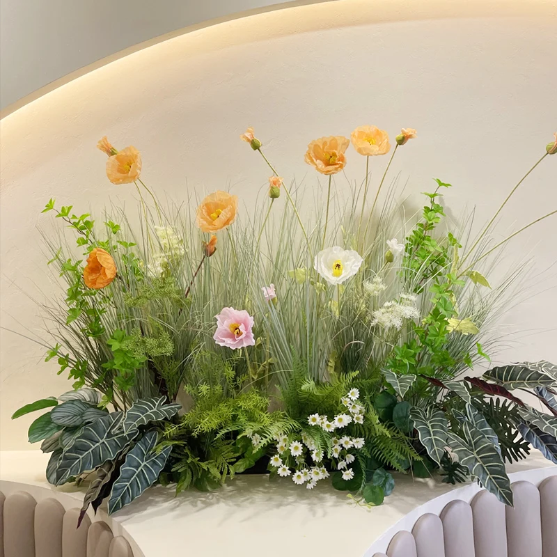 

Simulation plant flower landscaping ornament clothing store window restaurant flower photo area light luxury fake flower