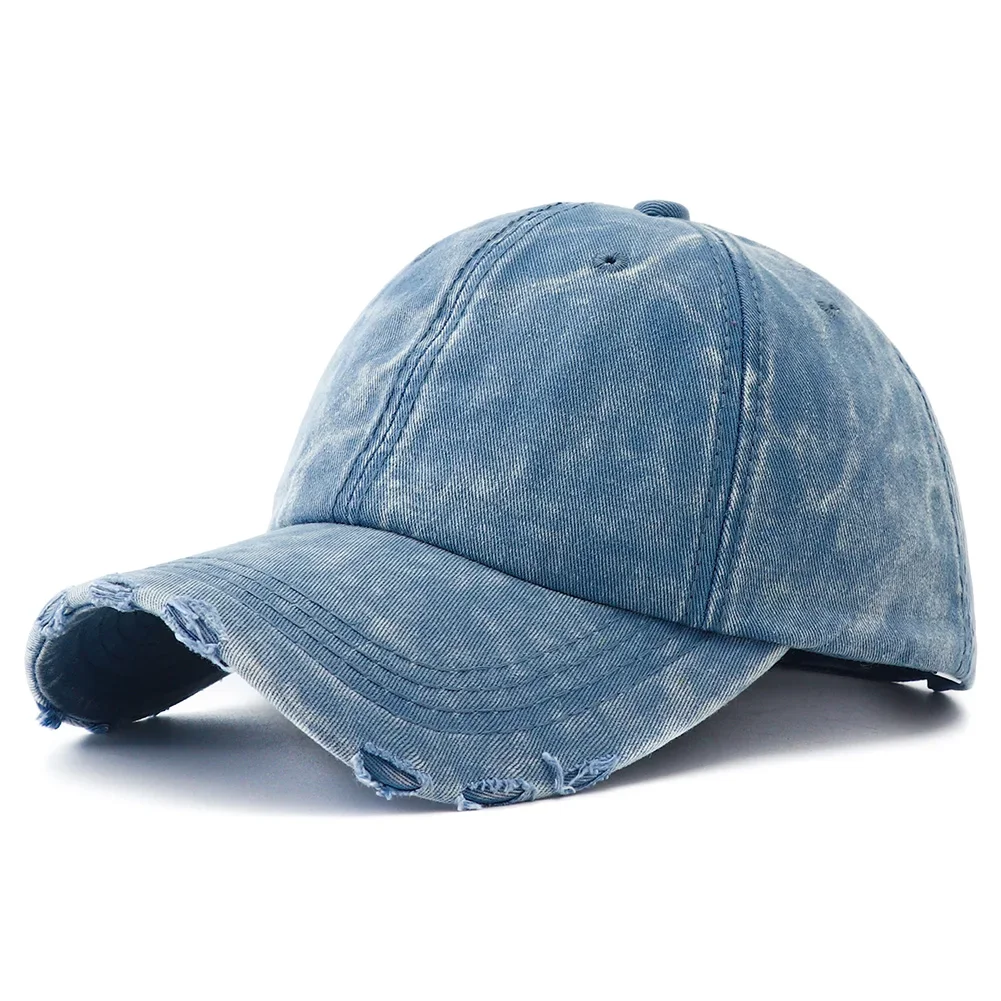 Unisex Korean Solid Color Denim Baseball Cap Women Men Jeans Snapback Hat Outdoor Casual Hip Hop Sport Caps Sun Hats Gorras 2024