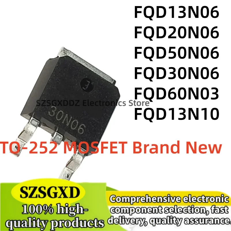 10-20Uds new FQD50N06 50N06 FQD60N03 60N03 FQD13N10 13N10 FQD13N06 13N06 FQD20N06 20N06 FQD30N06 30N06 TO-252 MOSFET In Stock