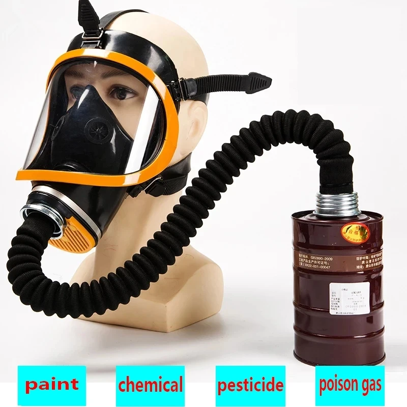 Imagem -01 - Máscara de Gás do Respirador Químico Totalmente Fechado Proteção contra Incêndio Tinta Spray Pesticidas Soldagem Elétrica Máscara Facial de Carvão Ativado mascara de gas do respirador quimico totalmente fechado protecao contra incendio tinta spray pesticidas soldagem eletrica mascara facial de carvao ativado 01