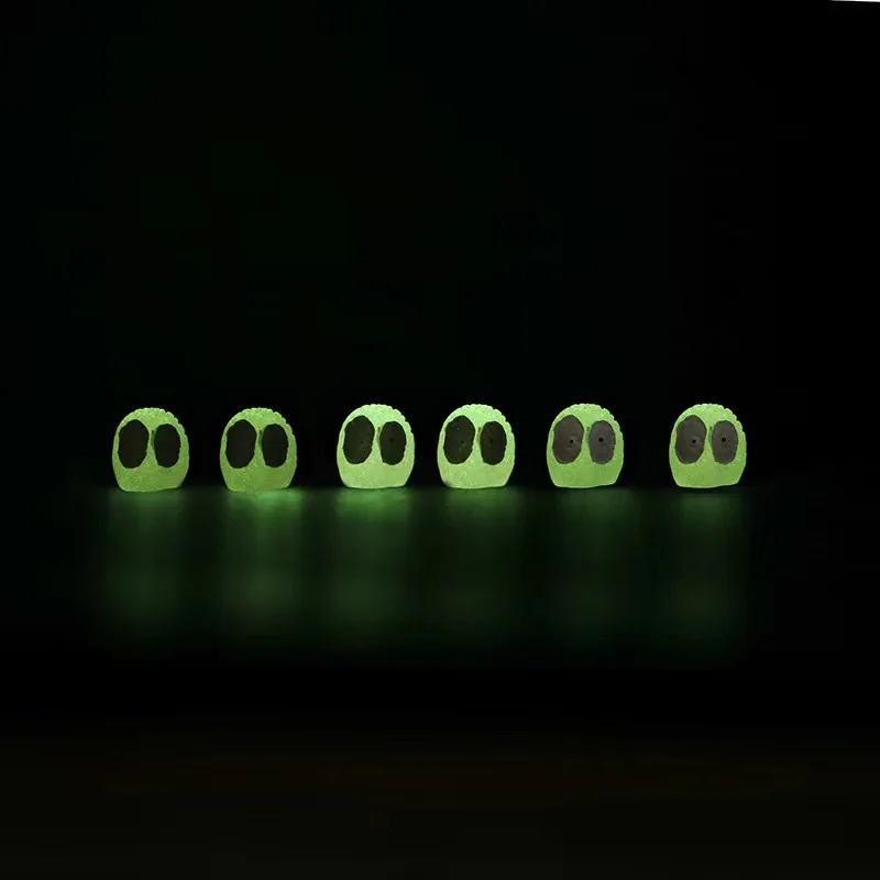 6Pcs Mini Luminous Briquettes Elfs Dust Sprite Micro Landscape Figure Ornaments Glowing Potted Miniature Cute Garden Decor