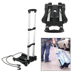 Heavy Duty Portable Foldable Barrow Folding Luggage Cart For Home Travel Shopping Two-wheel Trolley 35kg