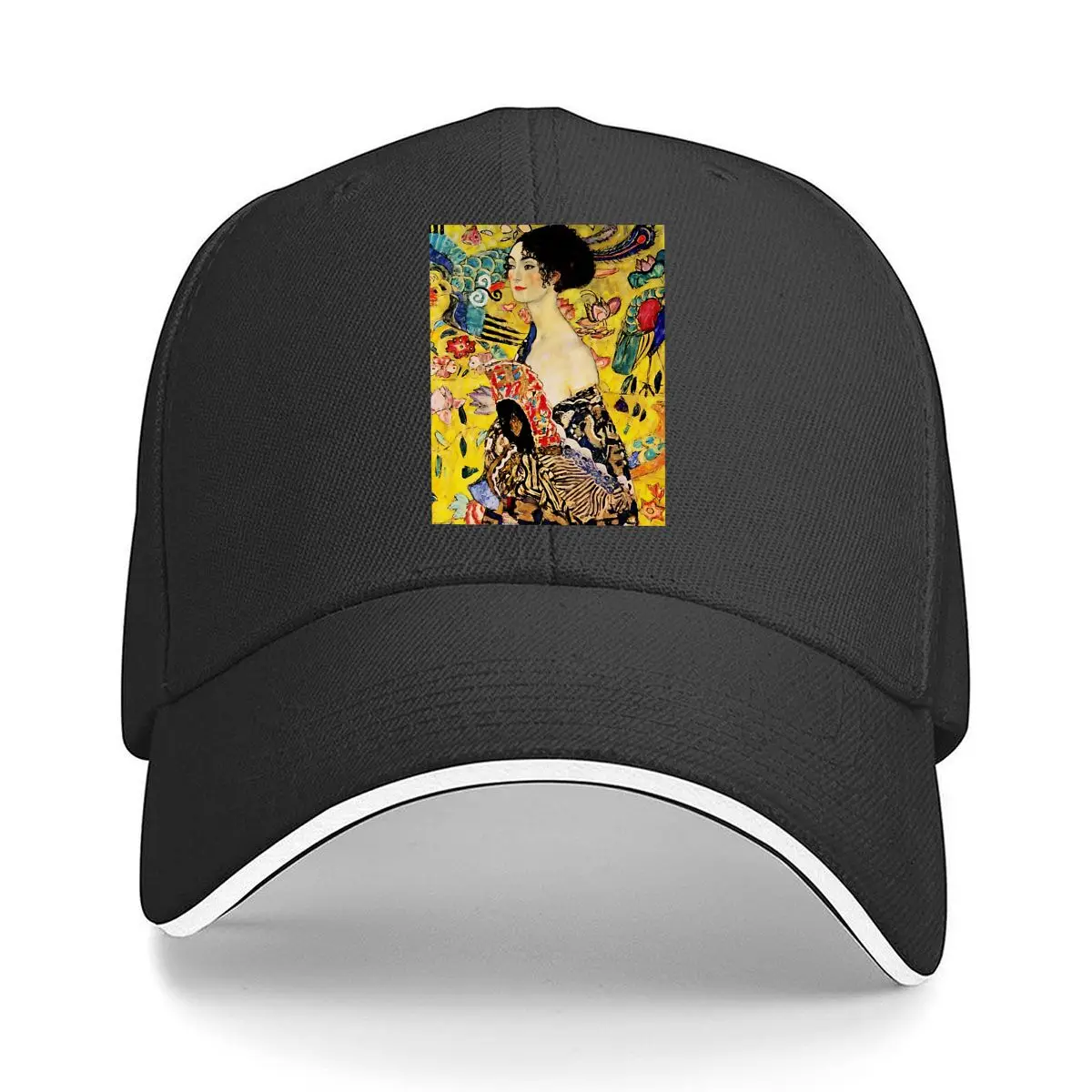 

Gustav Klimt's Lady With Fan Bold Text Art Masterpiece Fun Art Sandwich Baseball Cap