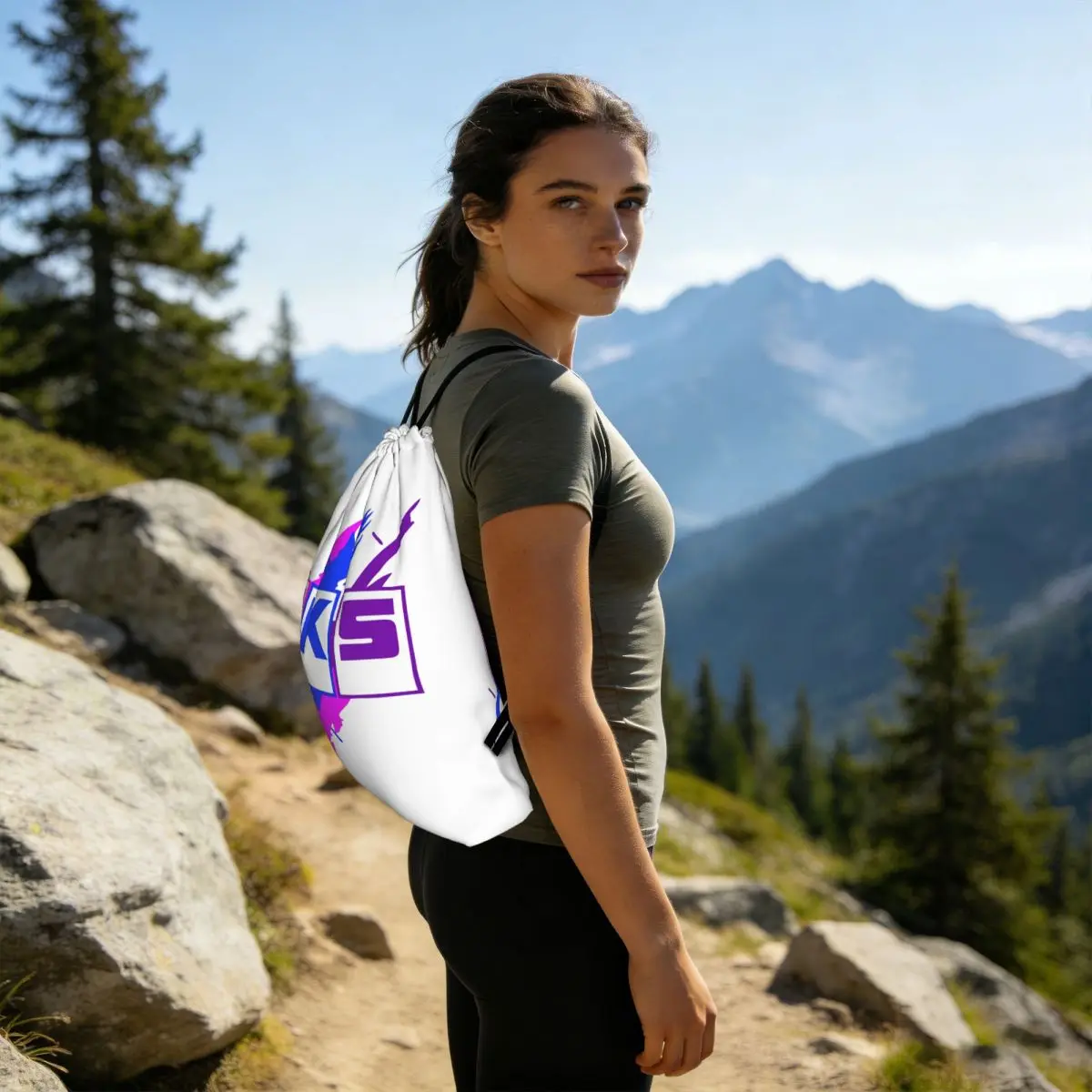 HKS Logo Car JDM Backpacks Fashion Drawstring Bundle Pocket Storage Bag Book Bags for Travel Students