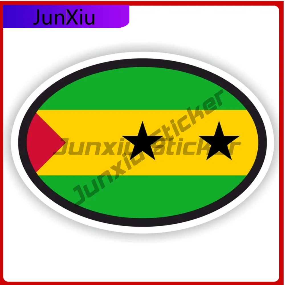 

Sao Tome And Principe Oval Flag Sticker Waterproof Decals Scratch Cover Decals Motorcycle Rv Car Ebike Sticker Decoration Outdoo