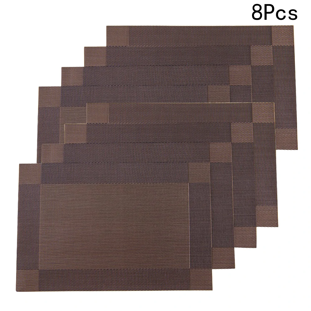 

8Pcs PVC Table Placemat Heat Resistant Thermal Insulation Mat Oil Proof Water Resistant For Home Restaurant Hotel Coffee